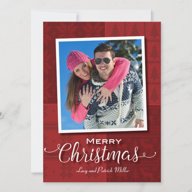 Red Sweater God jul Photo Card Julkort (Framsida)