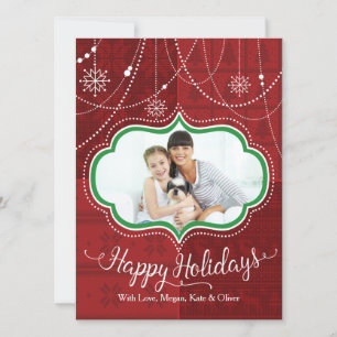 Red Sweater with Jewels Glad helg Photo Card Julkort