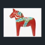 Red Swedish Dala Horse Vykort<br><div class="desc">Red Swedish Dala Horse</div>
