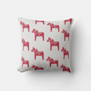 Red Swedish Horse Scandinavian Art Helgdag Kudde