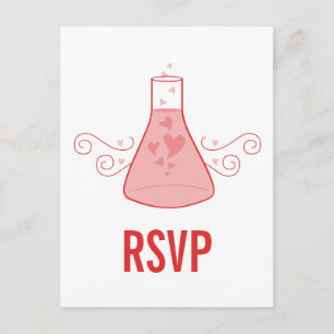 Red Sweet Chemistry OSA Postcard Inbjudan Vykort