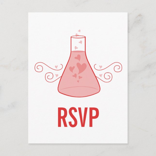 Red Sweet Chemistry OSA Postcard Inbjudan Vykort (Framsida)
