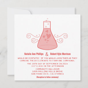 Red Sweet Chemistry Wedding bjudande Inbjudningar