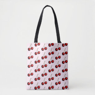 Red Sweet Cherries Tote Bag - Anpassningsbar Färg Tygkasse