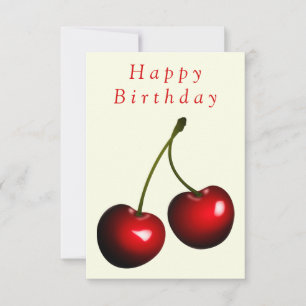 Red Sweet Cherry - Din text Namn Kort
