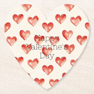 Red Sweet Hearts Valentine Day Underlägg Papper