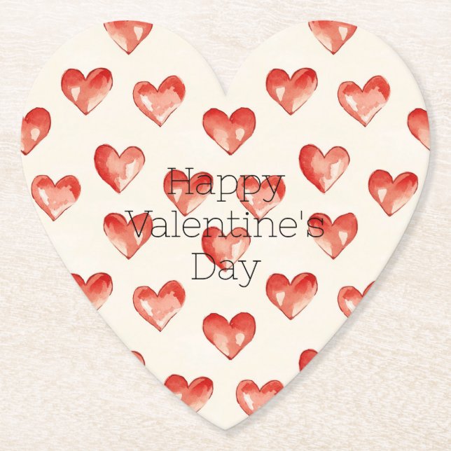 Red Sweet Hearts Valentine Day Underlägg Papper (Framsida)