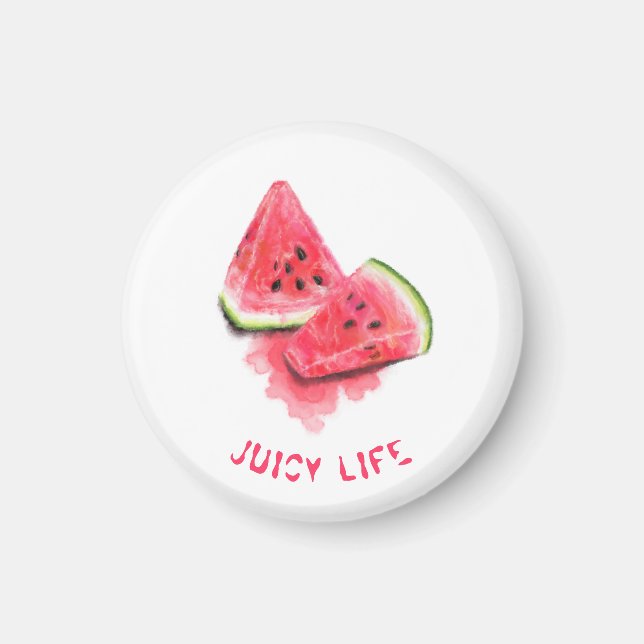 Red Sweet Juicy Watermelon Biet Tasty - Teckning Magnet (Framsidan)