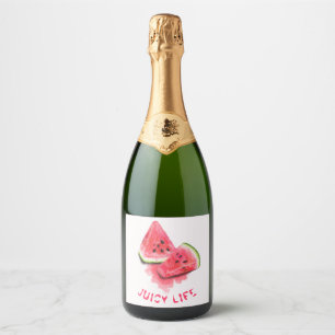 Red Sweet Juicy Watermelon Sparkling Vin etikett T