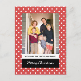 Red Sweet Polka Dot Helgdag Photo Postcard Helg Vykort