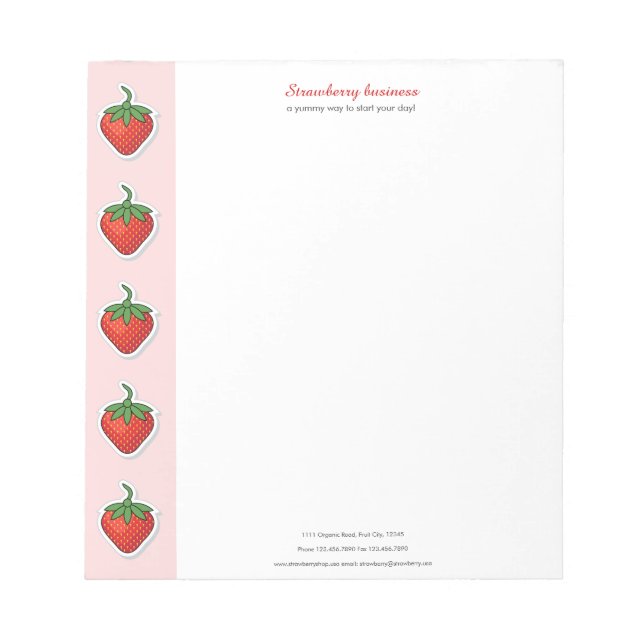 Red Sweet Strawberry Anteckningsblock (Framsida)