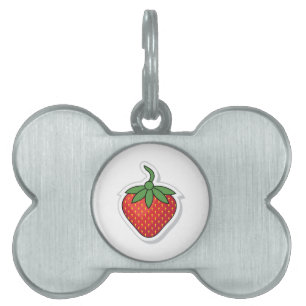 Red Sweet Strawberry ID-bricka Husdjur