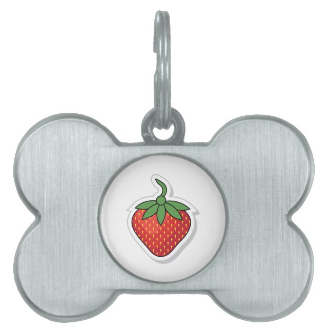 Red Sweet Strawberry ID-bricka Husdjur (Framsidan)