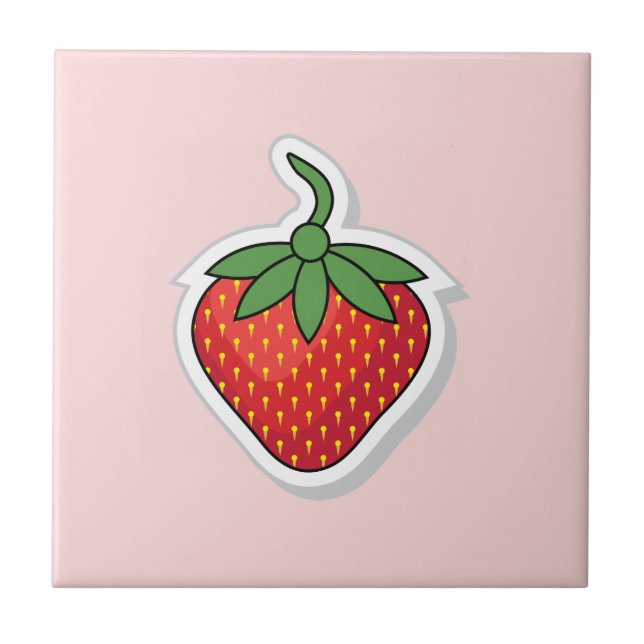 Red Sweet Strawberry Kakelplatta (Framsidan)