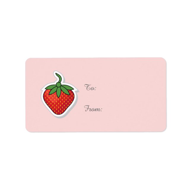 Red Sweet Strawberry - mall Adressetikett (Framsidan)