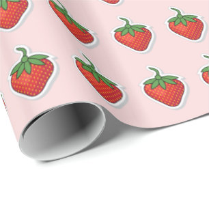 Red Sweet Strawberry mönster Presentpapper