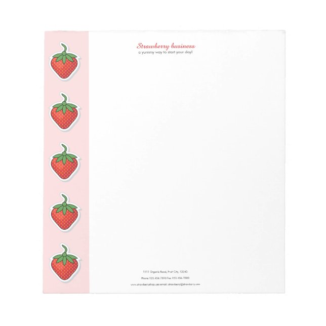Red Sweet Strawberry - personlig template Anteckningsblock (Framsida)
