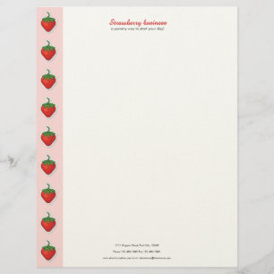 Red Sweet Strawberry - personlig text & adress Brevhuvud