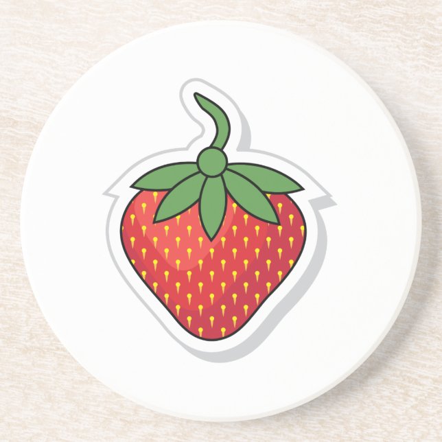 Red Sweet Strawberry Underlägg Sandsten (Framsidan)