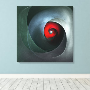 Red Swirl Artistic Modern Abstrakt Art Mönster #19 Canvastryck