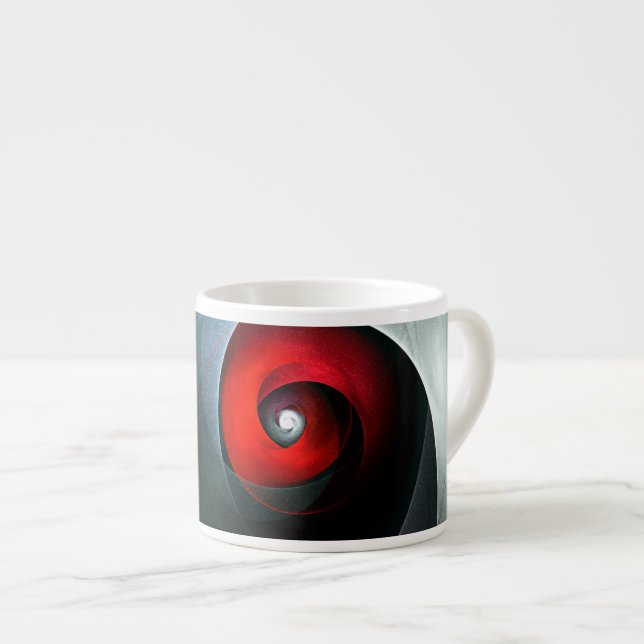 Red Swirl Artistic Modern Abstrakt Art Mönster #19 Espressomugg (Framsida höger)