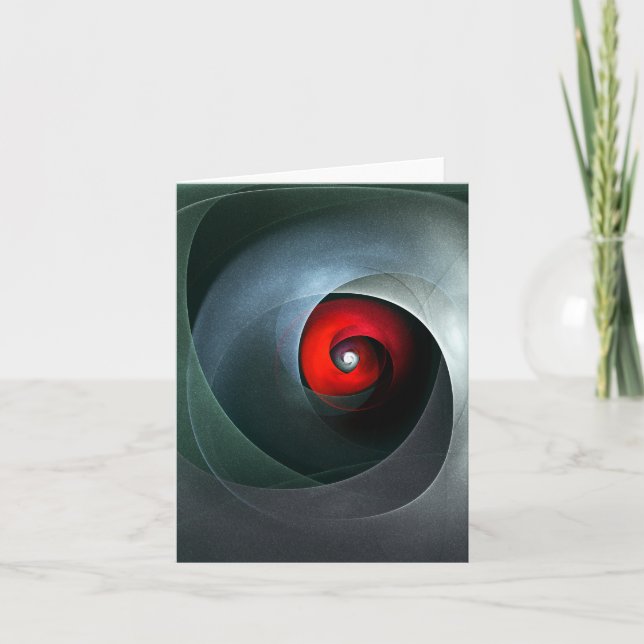 Red Swirl Artistic Modern Abstrakt Art Mönster #19 Kort (Framsida)