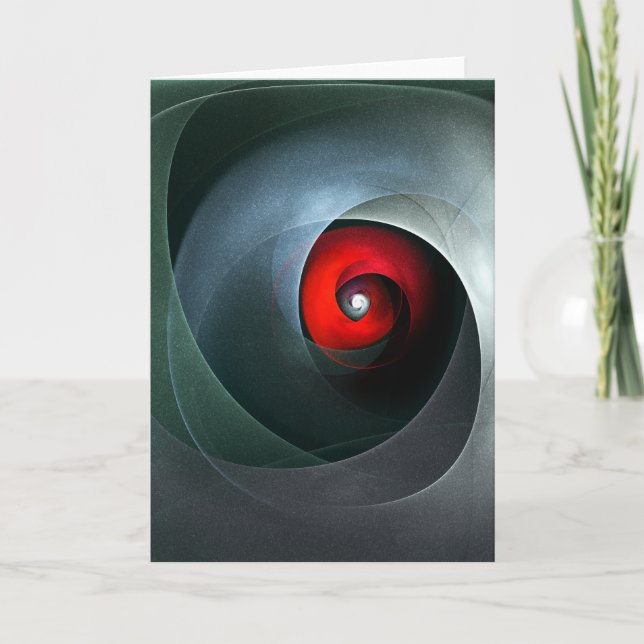 Red Swirl Artistic Modern Abstrakt Art Mönster #19 Kort (Framsida)