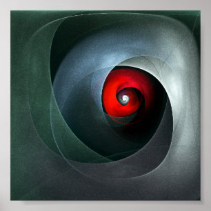 Red Swirl Artistic Modern Abstrakt Art Mönster #19 Poster