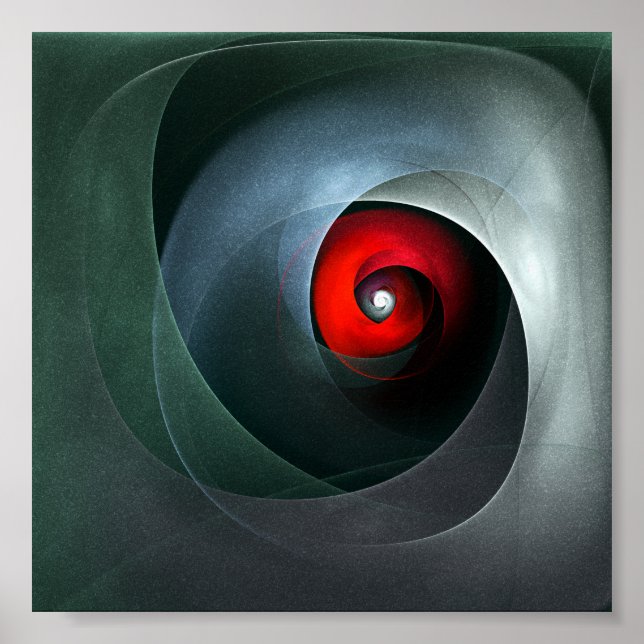 Red Swirl Artistic Modern Abstrakt Art Mönster #19 Poster (Framsidan)