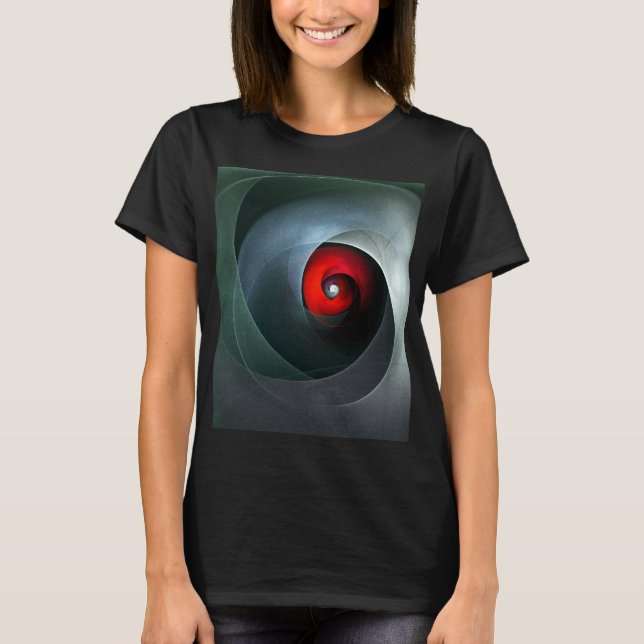 Red Swirl Artistic Modern Abstrakt Art Mönster #19 T Shirt (Framsida)