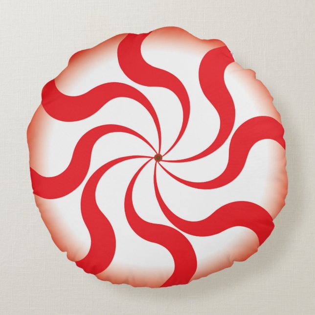 Red Swirl Candy Modern Dekorativ kudde (Baksidan)