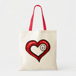Red Swirl Heart Tygkasse