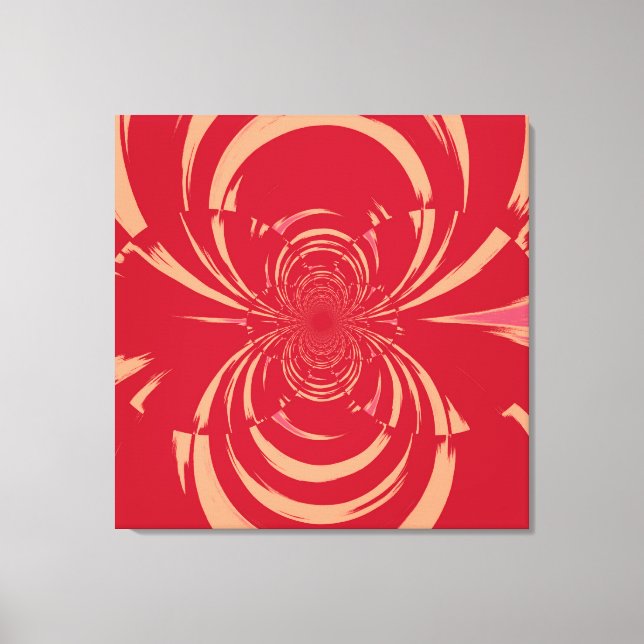 Red Swirl Retro Art Deco Canvastryck (Framsida)