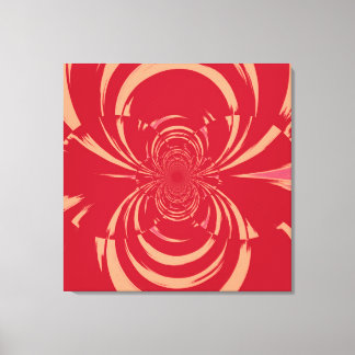 Red Swirl Retro Art Deco Canvastryck