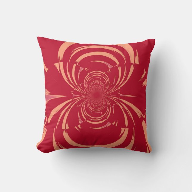 Red Swirl Retro Art Deco Kudde (Framsida)