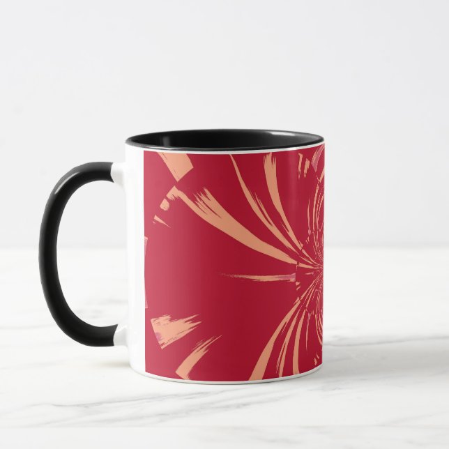 RED SWIRL RETRO ART DECO MUGG (Vänster)