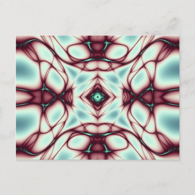 Red Swirls Abstrakt Art Vykort (Framsida)