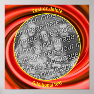 Red Swirls Ram Skapar ditt eget foto Poster
