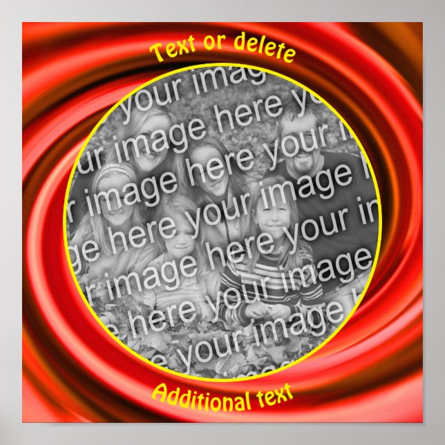 Red Swirls Ram Skapar ditt eget foto Poster (Framsidan)