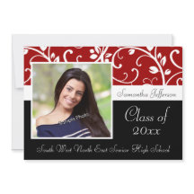 Red Swirly Vines Photo Studenten annons