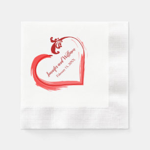 Red SwobodaHeart Bröllop Napkins Pappersservett
