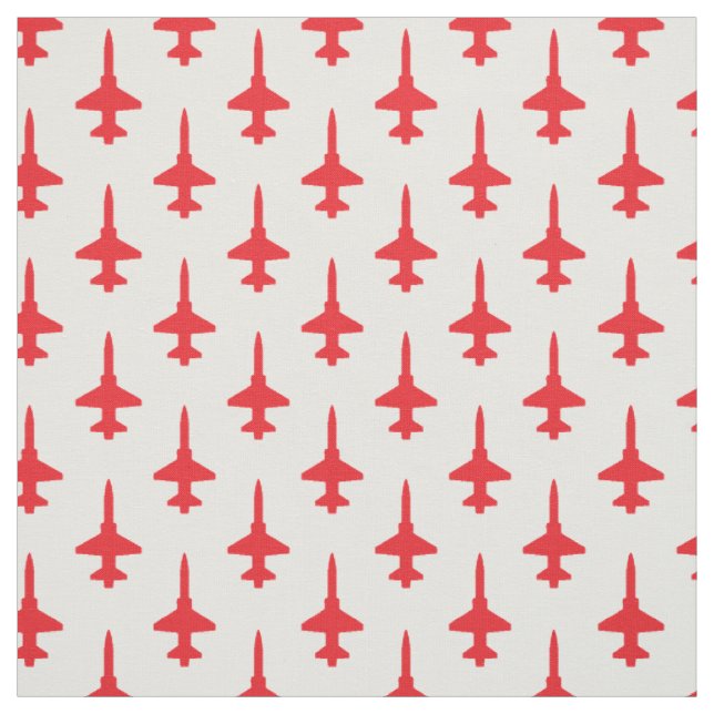 Red T-38 Talon Mönster på White Fabric Tyg (Provkarta)