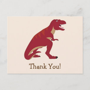 Red T-Rex, Dinosaur Barn Tack Vykort