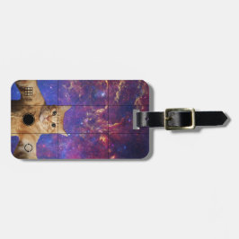 Red Tabby katt som tar en Selfie i rymden Bagagebricka