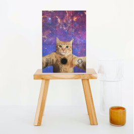 Red Tabby katt som tar en Selfie i rymden Vykort