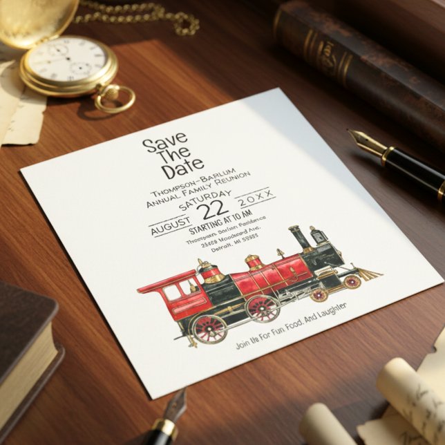 Red Tåg Family Reunion Spara Datumet (Red Train Family Reunion Save The Date)