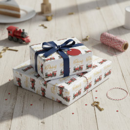 Red Tåg Grattis på födelsedagen Presentpapper