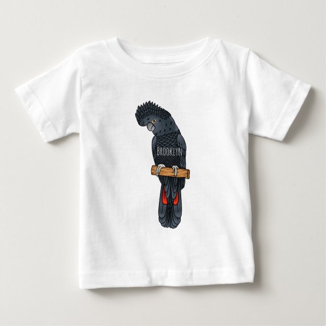 Red-tailed black cockatoo bird cartoon  t shirt (Framsida)
