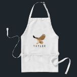 Red-Tails Hawk i Flight Personlig Förkläde<br><div class="desc">Koka i stil med din egen anpassningsbar hawk apron. Denna realistiska illustration i stil visar en stor rödskalig hök under flygning. Jag baserade den här fågeln av bedjande grafik på hökarna som jag ibland får glimmer av i himlar ovanför mig när jag går ut för en promenad genom skogen eller...</div>