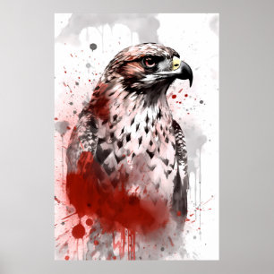 Red Tails Hawk Poster